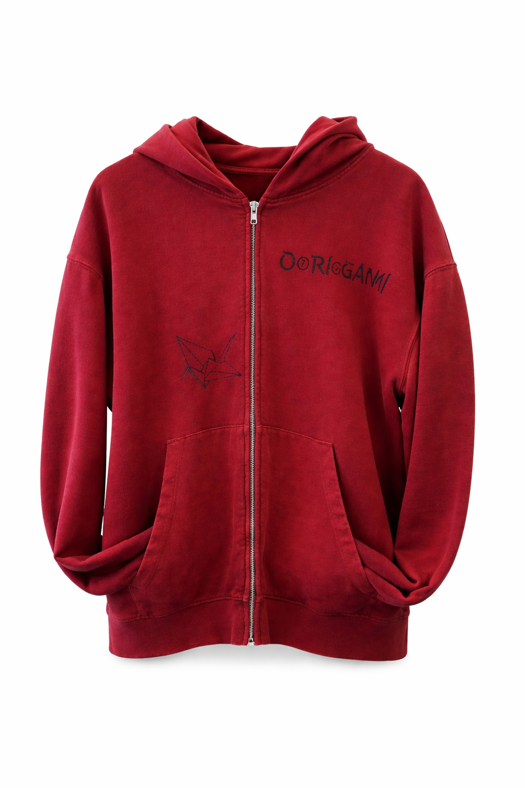 “Osaka Origami” Gradient Zip Hoodie