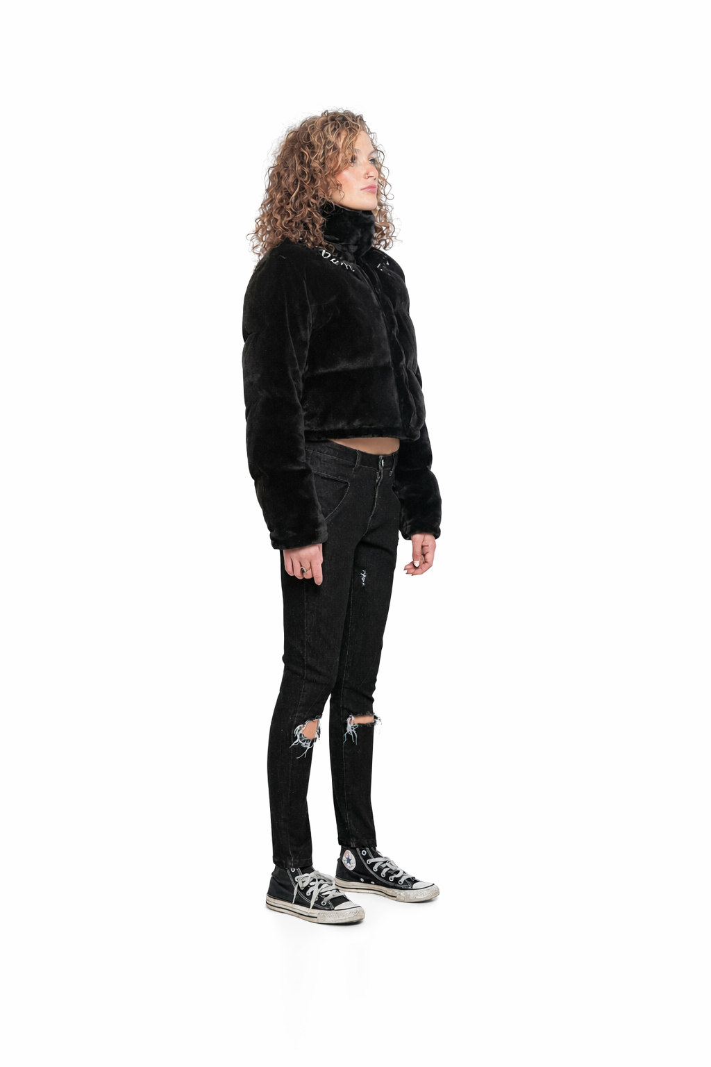 "DARK SHADOW CROP BOMBER"JACKET