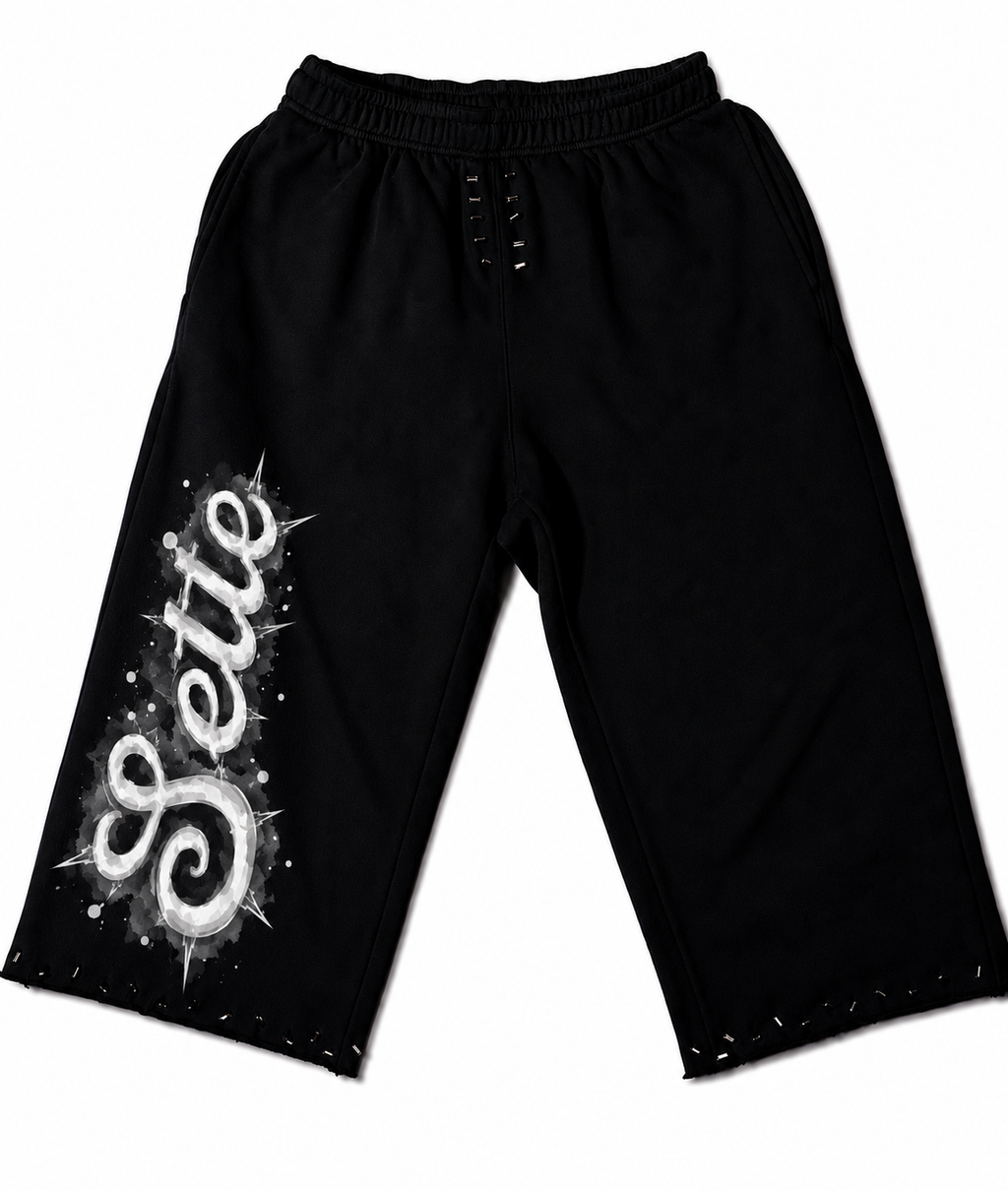 “Italian Logo Watercolor” Spiked Long Shorts