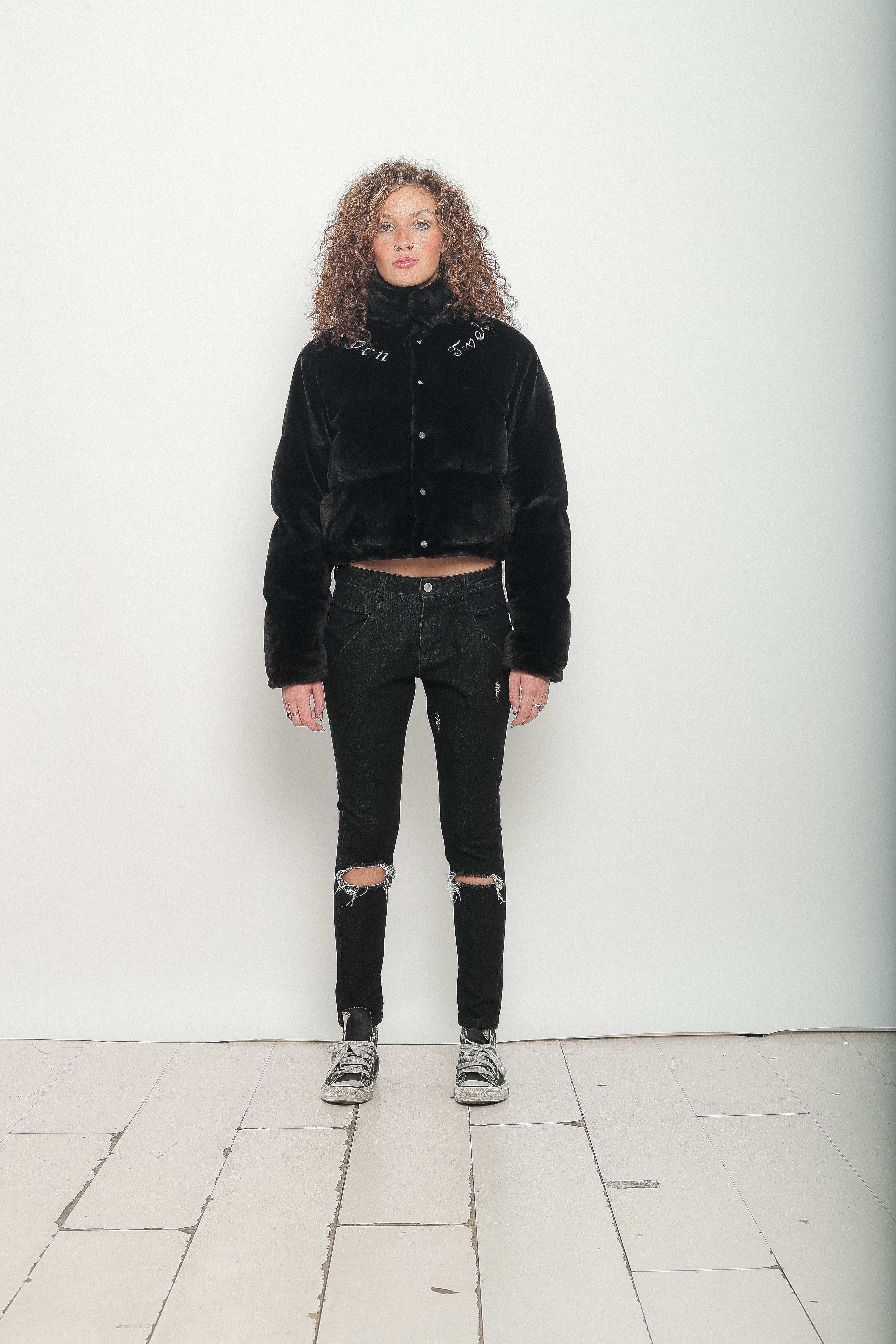 "DARK SHADOW CROP BOMBER"JACKET
