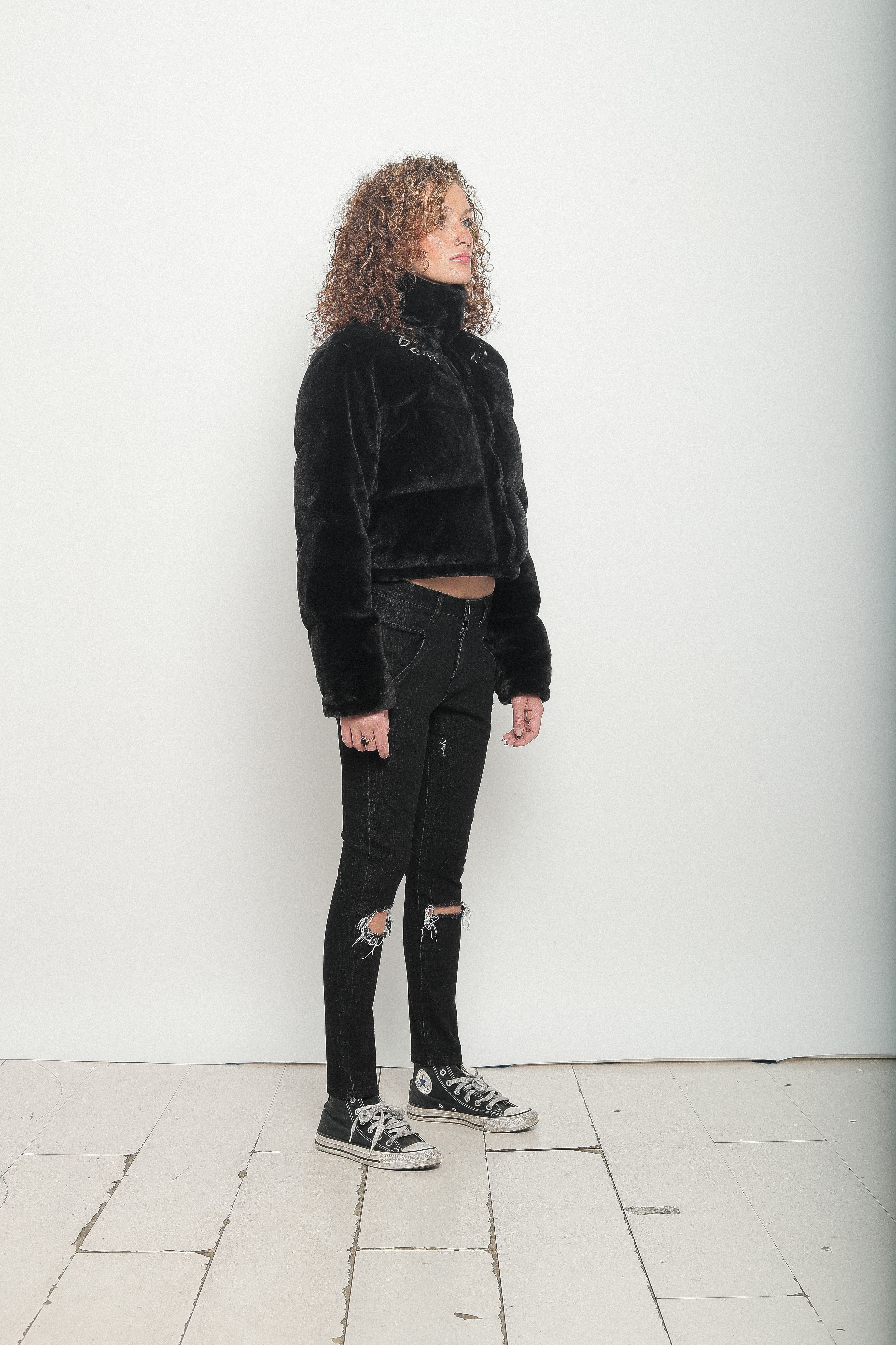 "DARK SHADOW CROP BOMBER"JACKET